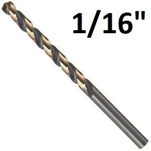 Pro Edge 1/16″ Heavy Duty Black and Gold Jobber Bits