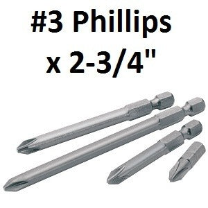 Pro-Edge Insert Bits Configuration – #3 Phillips, Length- 2-3/4″