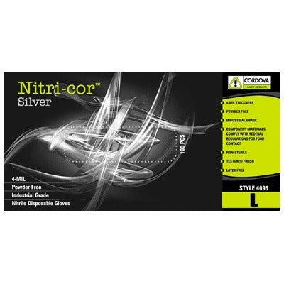 CORDOVA Nitri-Cor® Eclipse Industrial-Grade Black Nitrile Powder Free Gloves