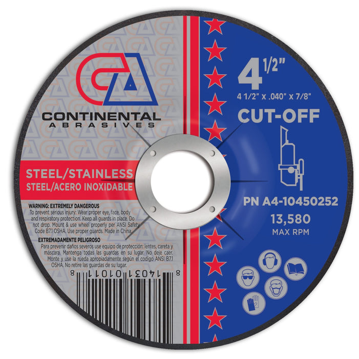Continental Abrasives 4.5″ x 040″ x 7/8 Cutting Disc