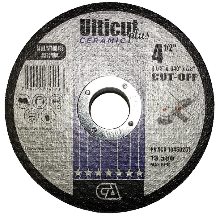 Continental Abrasives 4.5″ x .040″ x 7/8 Ceramic Cutting Disc