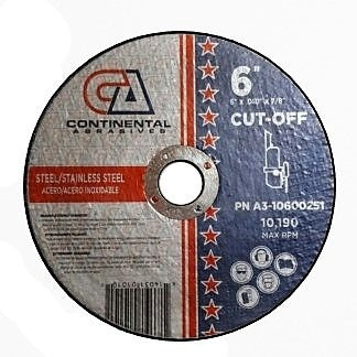 Continental Abrasives 6″ Width: .040″ x 7/8 Cutting Disc