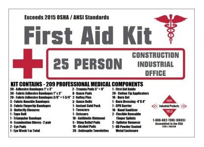 Rapid Care 25 Man Metal First Aid Kit 11 x 7 x 2-3/4"