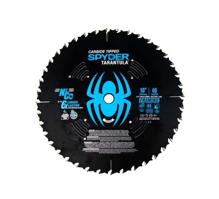 SPYDER TARANTULA FRAMING BLADE Carbide Teeth 10-40 tooth, 5/8"
