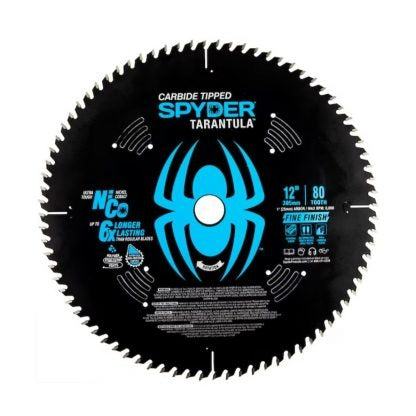 "SPYDER TARANTULA FRAMING BLADE Carbide Teeth 12″ – 80 Tooth 1-inch Arbor Grind: HIATB "