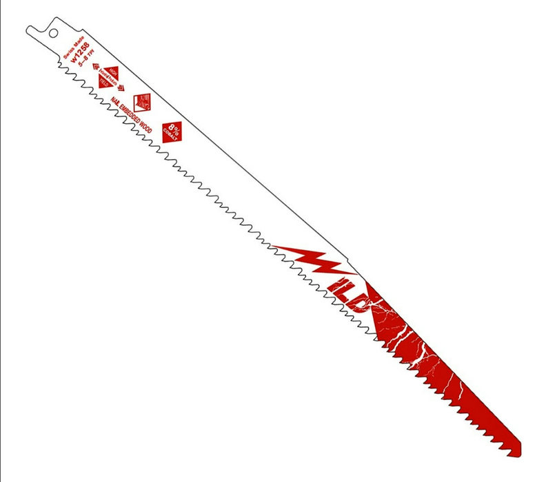 High Yield Wild 12″ Wood Blade w/ 5 to 8 TPI Reciprocating Blade