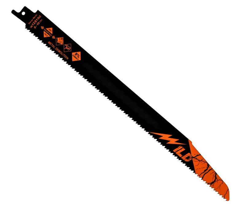 High Yield 12" Wild Tall Heavy Metal & Wood w/ Nails Demo 8 to 10 TPI Reciprocating Blade