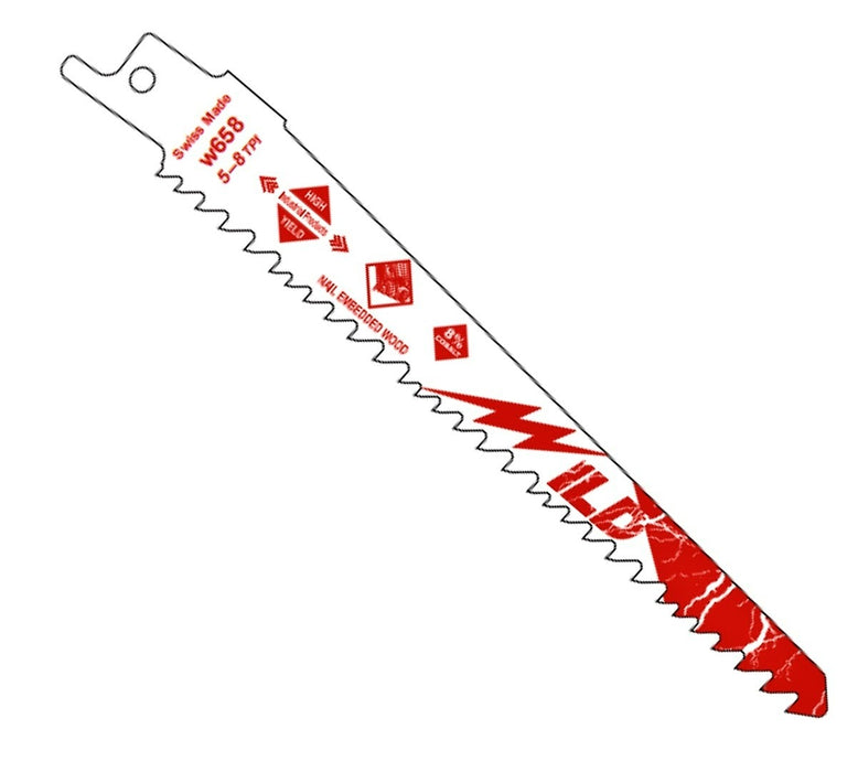 High Yield Wild 6″ Wood Blade w/ 5 to 8 TPI Reciprocating Blade