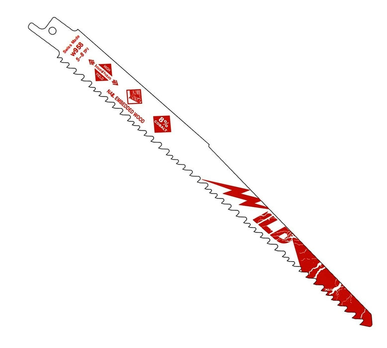 High Yield Wild 9″ Wood Blade w/ 5 to 8 TPI Reciprocating Blade