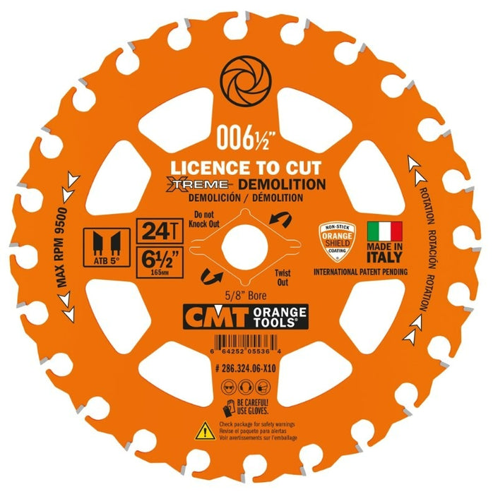 Extreme Demolition Circualr Saw Blade 6-1/2″ Teeth: 24
