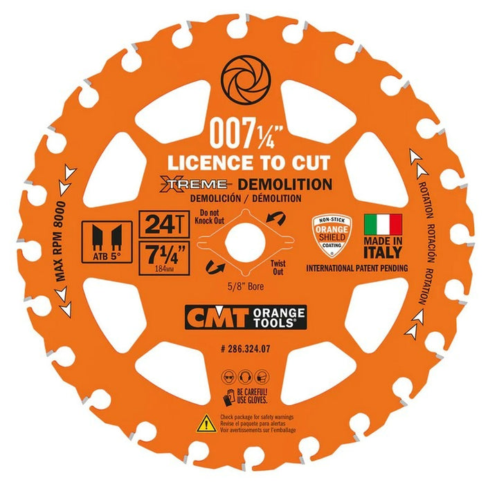 Extreme Demolition Circualr Saw Blade 7-1/4″ Teeth: 24