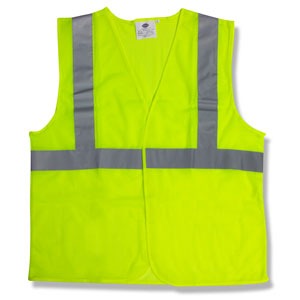 Safety Vest Class 2 w/ Zipper, Silver reflective material