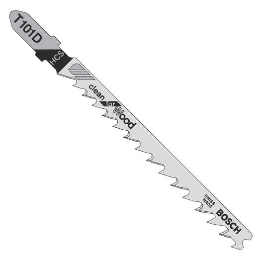 Bosch T101D Jigsaw Blade 5-6 TPI HCS — Clean for Wood & Plunge Cuts
