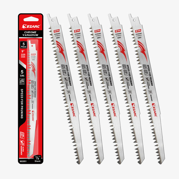 EzArc 9/12" x 5 TPI Fleam Ground Teeth Wood Pruning Reciprocating Blade