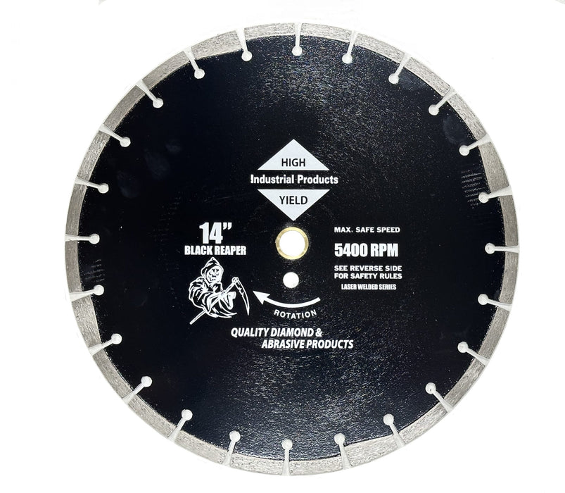 High Yield BLACKREAPER 14″ x .125″ Premium Asphalt & Green Concrete Diamond Blade