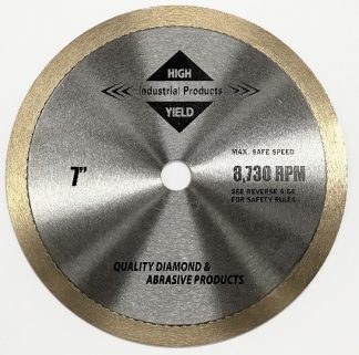 High Yield CTR7 7 Inch x .060 Wet Cut Continuous Rim Diamond Blade 5/8 Arbor 8730 RPM Tile Porcelain