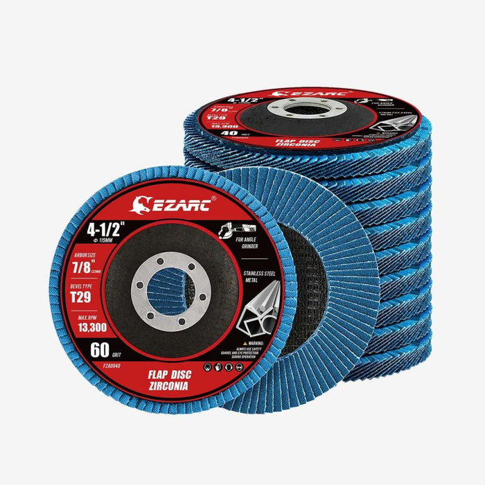 EZARC EZFLAP4580 4-1/2" 80 Grit Type 29 Zirconia Flap Disc