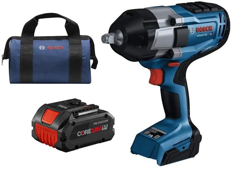 Bosch GDS18V-740 18V 1/2" Impact Wrench Kit 8.0Ah Battery