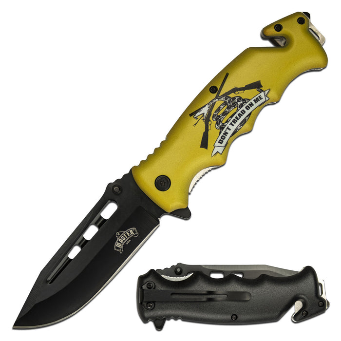 Master USA MU-A125D Spring Assisted Folding Knife 3Cr13 Black Blade Don't Tread on Me Handle Knives Cutting Tools