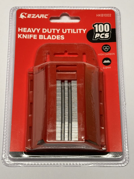 EZARC EZUKB100 Heavy Duty Utility Knife Blades — 100 Pc. with Blade Dispenser