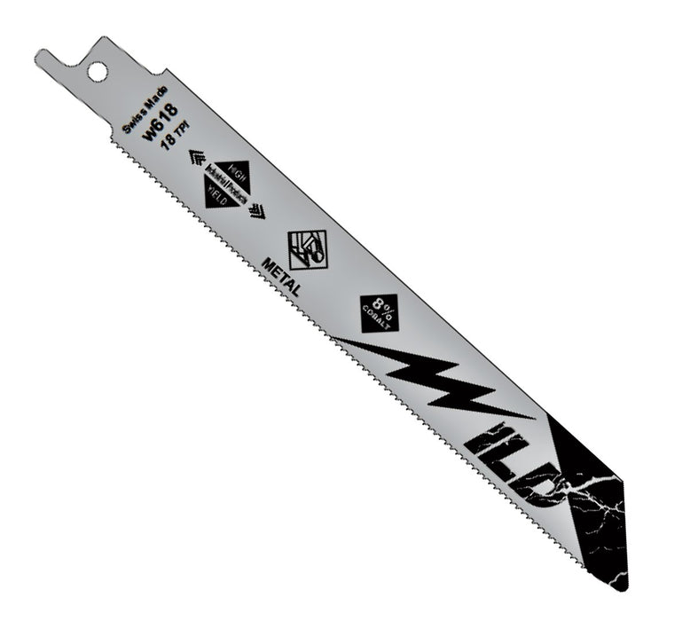 High Yield Wild W618 6" 18 TPI Bi-Metal Reciprocating Blade for Thin Metal