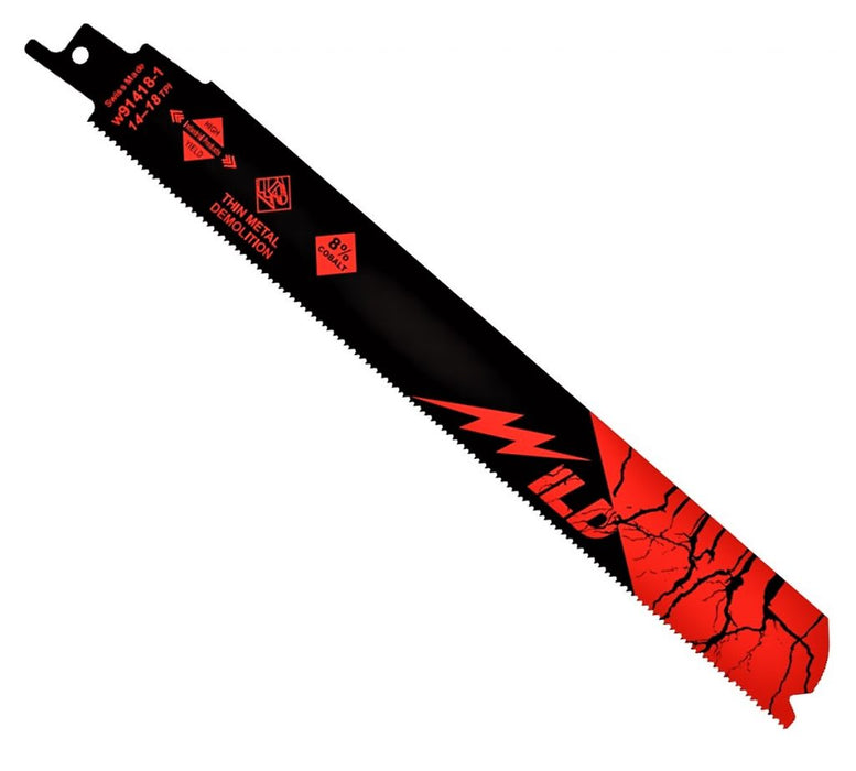 High Yield Wild W91418-1 9" 14/18 TPI Micro-Edge Bi-Metal Reciprocating Blade for Thin Metal
