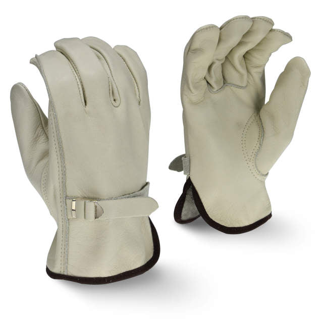 Radians RWG4221 Standard Grain Cowhide Leather Driver Glove with Pull Strap