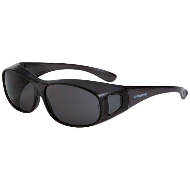 Crossfire OG3 Over-the-Glass Safety Eyewear Smoke Lens Black Frame