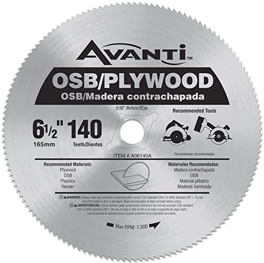 Avanti 6-1/2" 140T OSB/Plywood Circular Saw Blade A612140