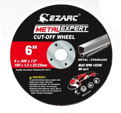 EZARC 6″ x .045″ x 7/8″ Metal Cut-Off Disc – 25 Pack