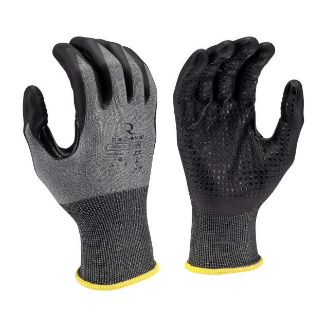 Radians RWG579 HPPE/Tungsten A6 Foam Nitrile Dotted Cut Protection Glove