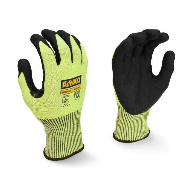DEWALT DPG855 Hi-Vis Foam Nitrile A4 Cut Resistant Glove