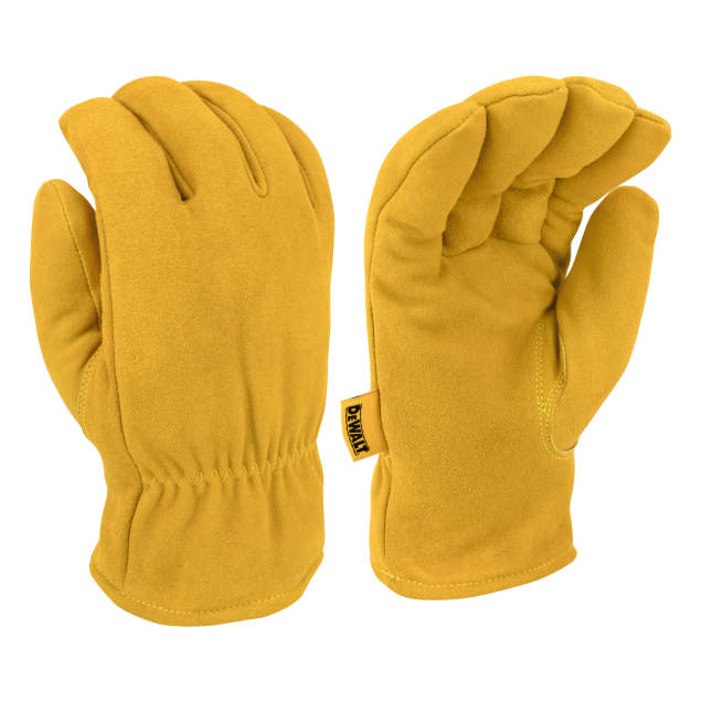 DEWALT DPG48 Gold Suede Deerskin Sherpa-Lined Leather Driver Glove