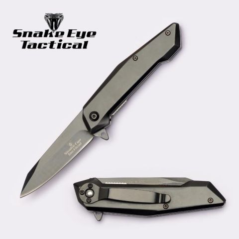 Snake Eye Tactical SE-1387BK Spring Assisted Folding Knife Black Knives Cutting Tools
