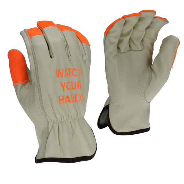 Radians RWG4221HV High Visibility Standard Grain Cowhide Leather Driver Glove