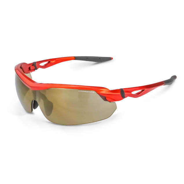 Crossfire Cirrus Premium Safety Eyewear Gold Mirror Lens Burnt Orange Frame