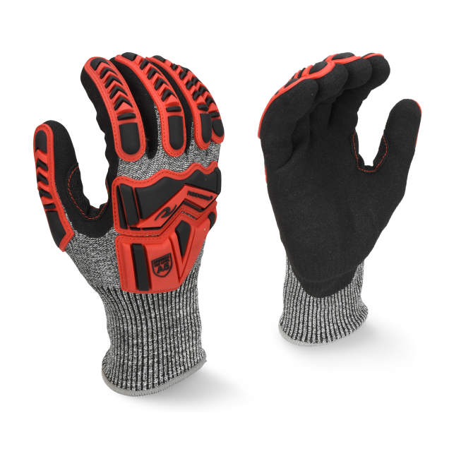 Radians RWG609 Cut Protection Level A5 Sandy Foam Nitrile Impact Glove with Padded Palm